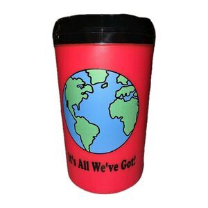 ALADDIN Vintage 80S It's All We've Got! Earth Day Reduce Recycle Neon Travel Mug